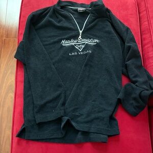 Vintage Harley Davidson Cafe Las Vegas 1/4 Zip fleece Pullover sweatshirt Small